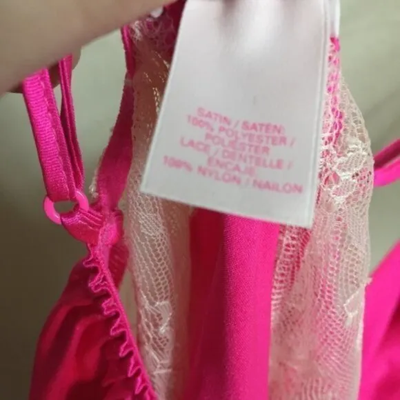Victorias Secret Lingerie pink Meduim Baby Doll Satin