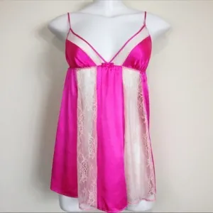 Victorias Secret Lingerie pink Meduim Baby Doll Satin