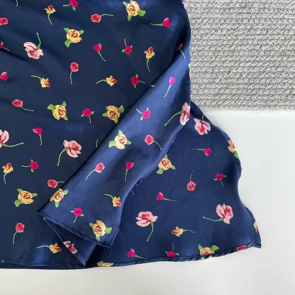 Victoria’s Secret Navy Floral Strappy Backless Slip Dress Size Small