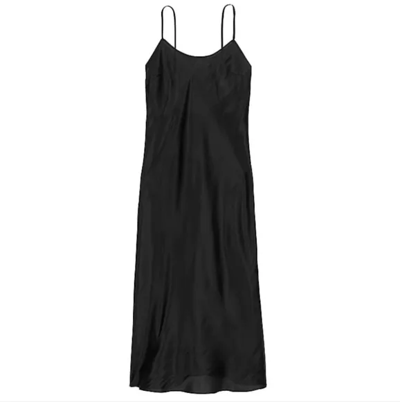 Victoria's Secret Organza Midi Slip Dress in Black Size M NWT