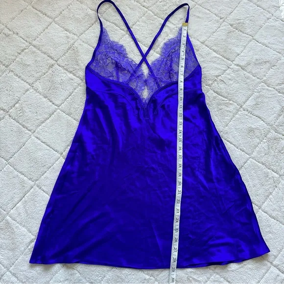 Victoria's Secret | Purple &quot;Play Nice&quot; Chantilly Lace Satin Slip | Size Medium
