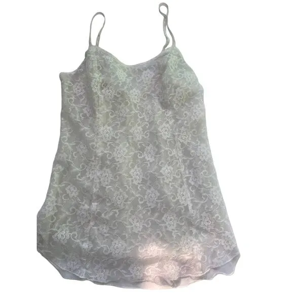 Victoria's secret sheer lace vintage gown gold lace cream white slip dress s p