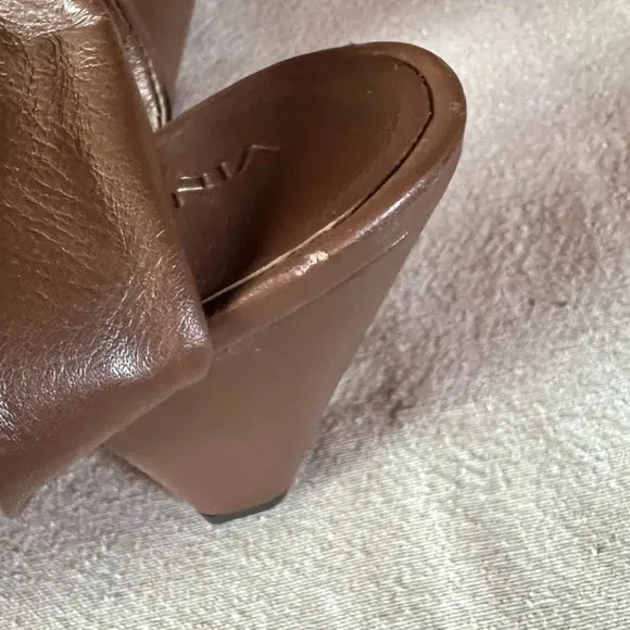 Vince Anais Brown Leather Ankle Tie Sandals Size 6.5 in Coffee