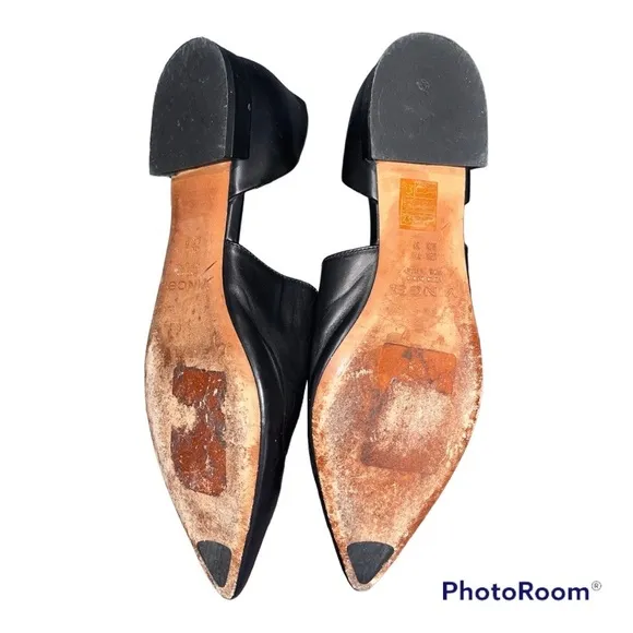 Vince Black Darlington D’orsay Leather Flats