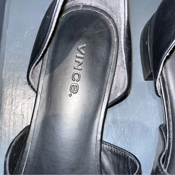 Vince Black Darlington D’orsay Leather Flats