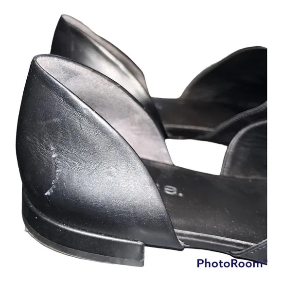 Vince Black Darlington D’orsay Leather Flats