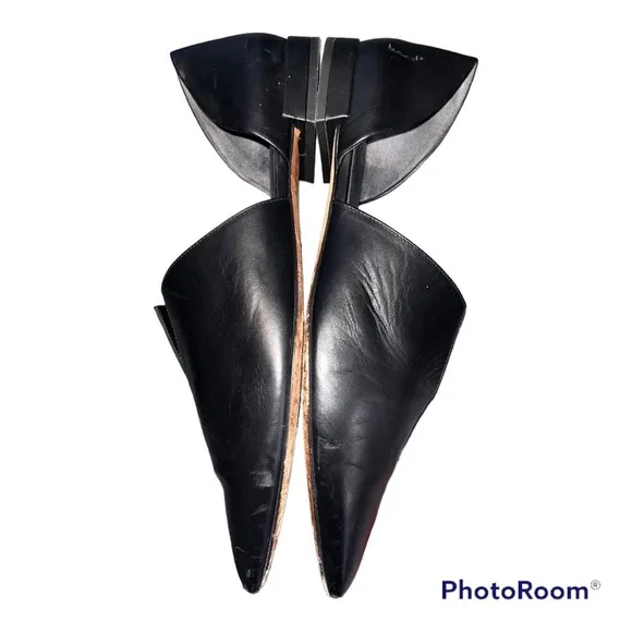 Vince Black Darlington D’orsay Leather Flats