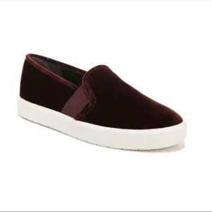 VINCE Blair Velvet Burgundy Slip on Sneakers - Size 8.5