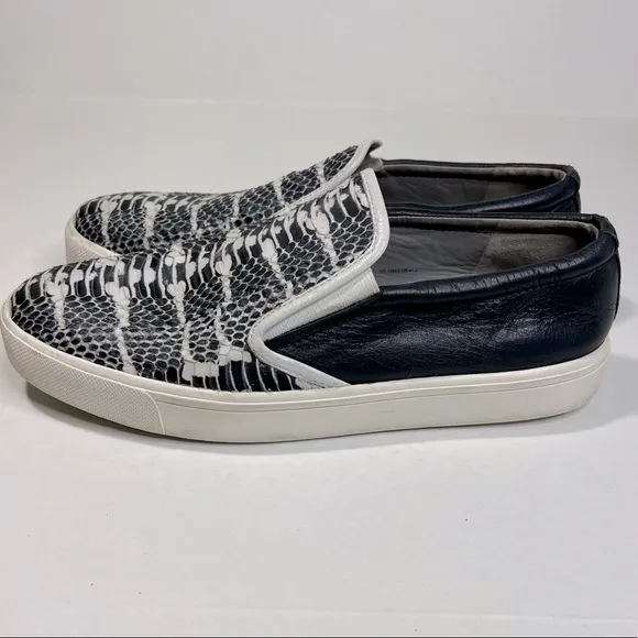 Vince Snakeskin Slip On Sneakers