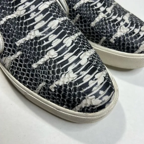 Vince Snakeskin Slip On Sneakers