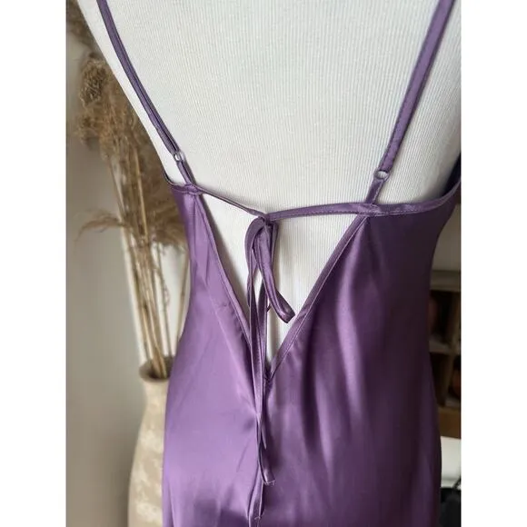 Vintage 2001 Y2K Victoria’s Secret Purple Silky Satin Lace Slip Lingerie Dress