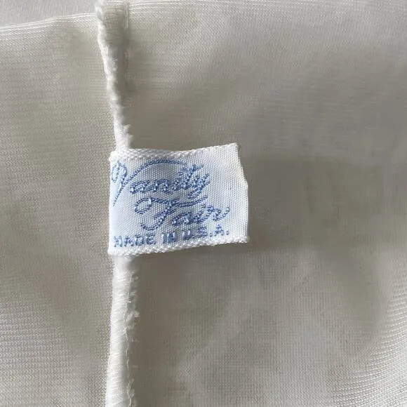 Vintage 50s Vanity Fair Pinup White Nylon Lace Bodice Full Slip Dress Size 34