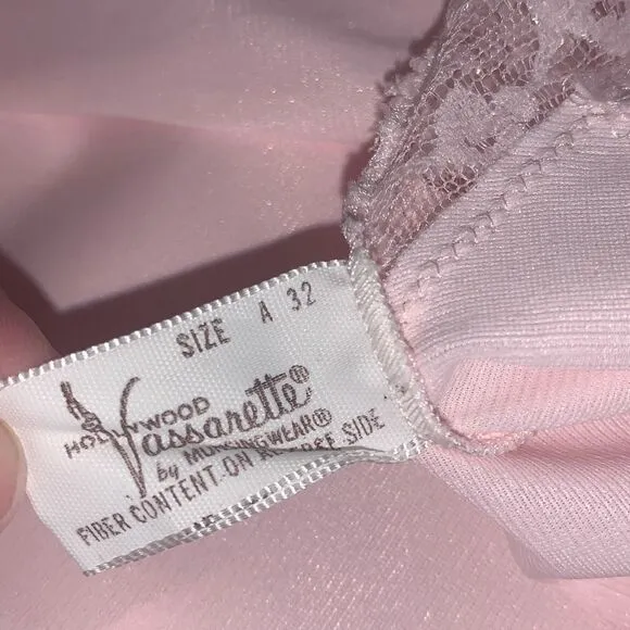 Vintage 60’s Vassarette Hollywood Pink Lace Slip Dress Size 32