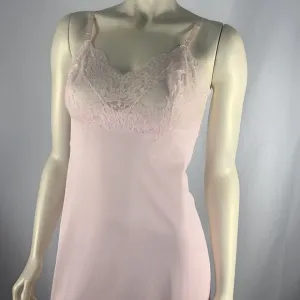 Vintage 60’s Vassarette Hollywood Pink Lace Slip Dress Size 32