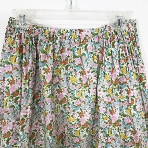 Vintage 70s Floral Full Skirt Sz M