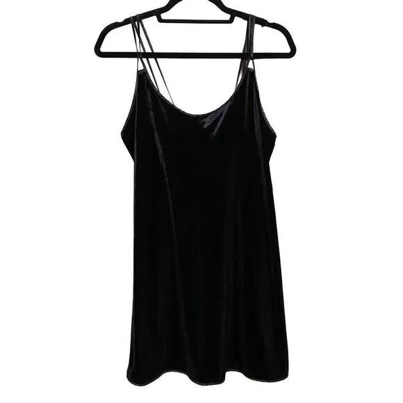 Vintage Angelique Velour Black Slip Dress