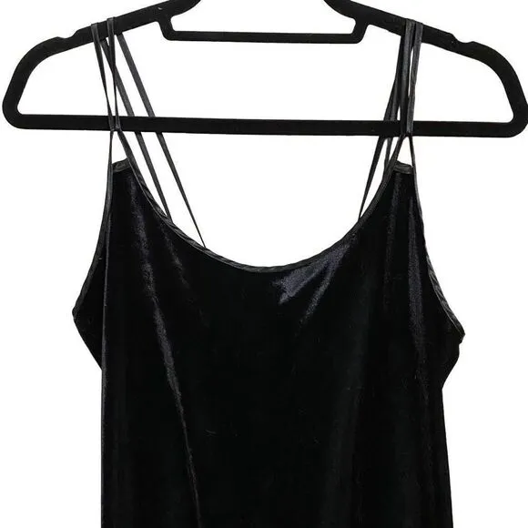Vintage Angelique Velour Black Slip Dress