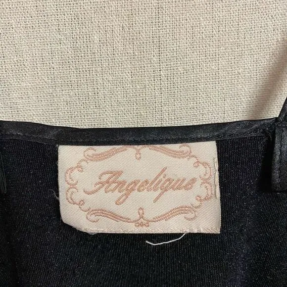 Vintage Angelique Velour Black Slip Dress