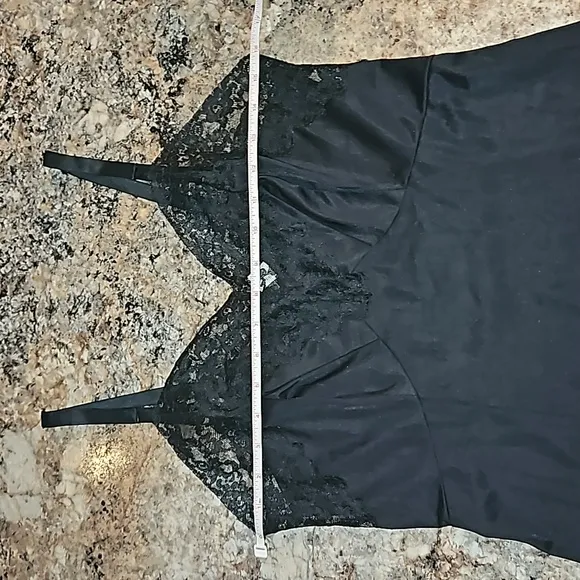 Vintage | Artemis Black Lace Detailed Slip Dress | 36B Tall