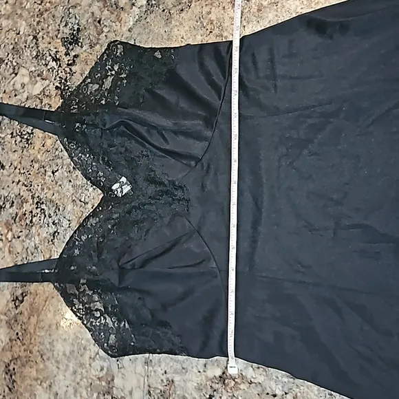 Vintage | Artemis Black Lace Detailed Slip Dress | 36B Tall
