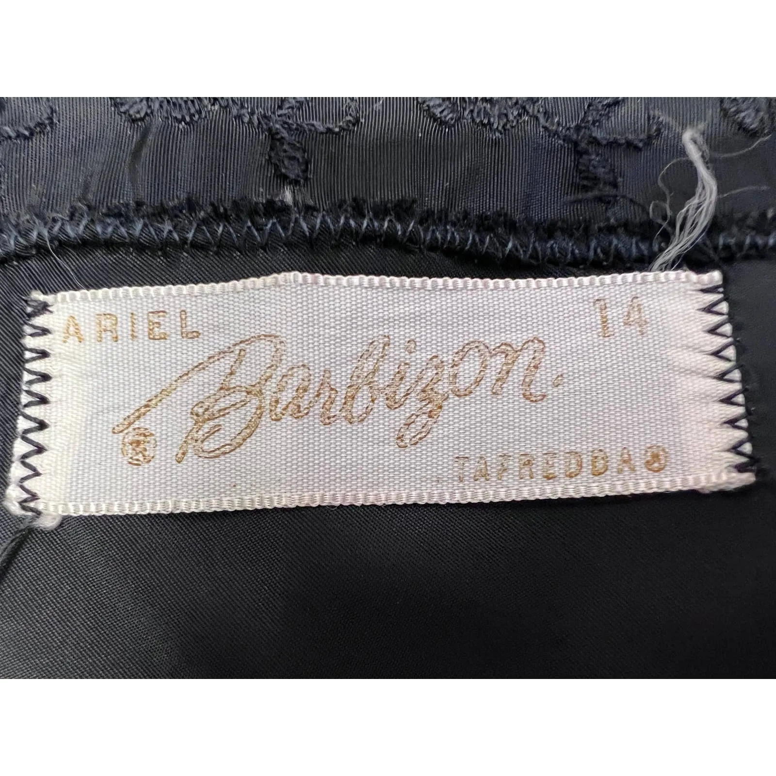 Vintage Black Ariel Barbizon Tafredda Noisy Taffeta Slip 1950s Womens S