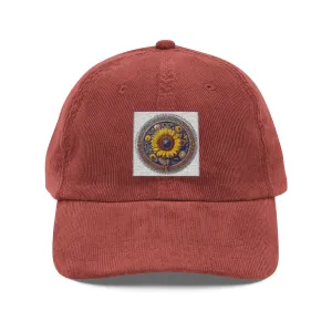 Vintage Embroidered Corduroy Cap - Boho Style Hat for Casual Outings