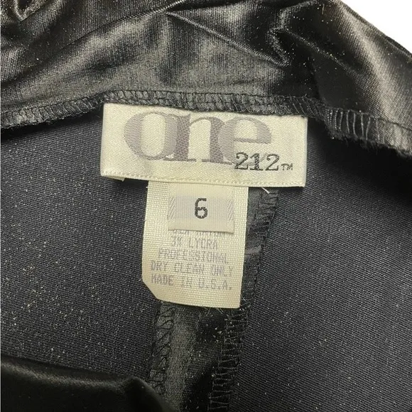 Vintage One 212 Satin Bustier Style Sexy Little Black Shift Slip Dress Size 6