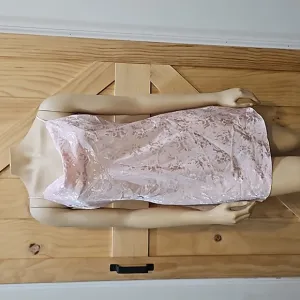 Vintage | Shirley of Hollywood Pink Metallic Patterned Slip Dress | M