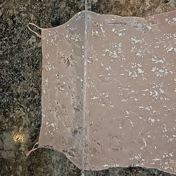 Vintage | Shirley of Hollywood Pink Metallic Patterned Slip Dress | M