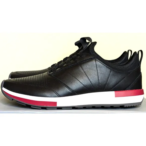 Vionic Shoes Mens 8 Black Trent Orthotic Leather Sneakers Lightweight Comfort