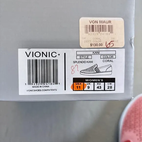 Vionic Splendid Kani Slip On Walking Shoes Coral 11