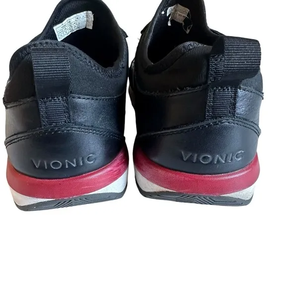 VIONIC TRENT BLACK LEATHER SNEAKER SIZE 10