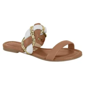 Vizzano Casual Women's Slide Sandals Camel White Great for Wide Feet