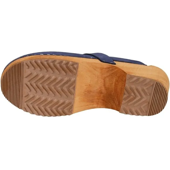 Vollsjo Women's Genuine Leather Wooden Clogs Mules Made in EU