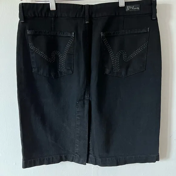 VTG 2003 Citizens 5 pocket black denim skirt sz 30