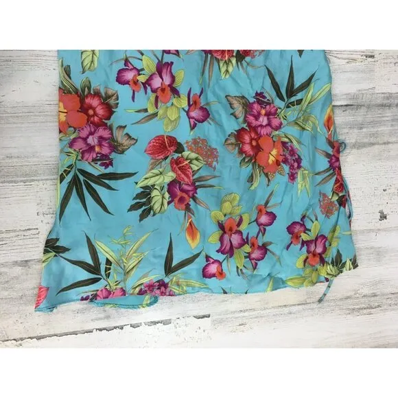 Vtg Victoria's Secret Silk Tropical Floral Slip Dress Nightgown Lingerie Sz M