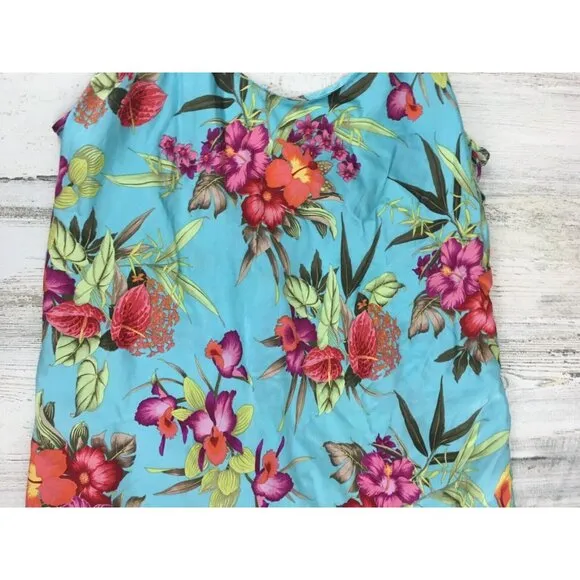 Vtg Victoria's Secret Silk Tropical Floral Slip Dress Nightgown Lingerie Sz M