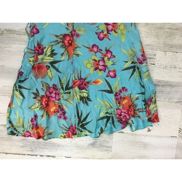 Vtg Victoria's Secret Silk Tropical Floral Slip Dress Nightgown Lingerie Sz M