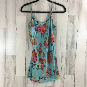 Vtg Victoria's Secret Silk Tropical Floral Slip Dress Nightgown Lingerie Sz M