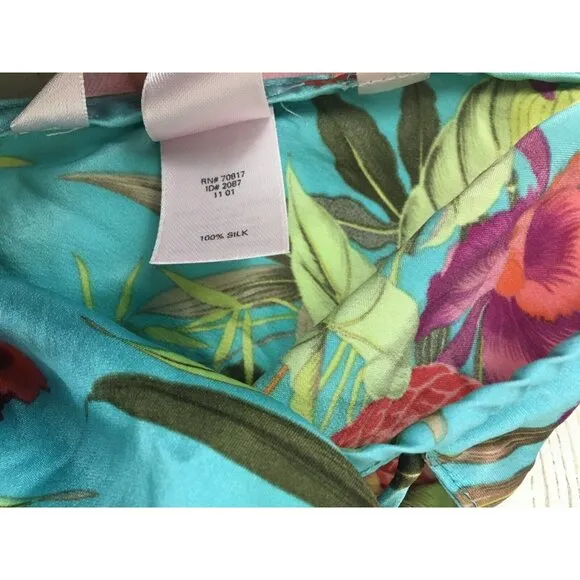 Vtg Victoria's Secret Silk Tropical Floral Slip Dress Nightgown Lingerie Sz M