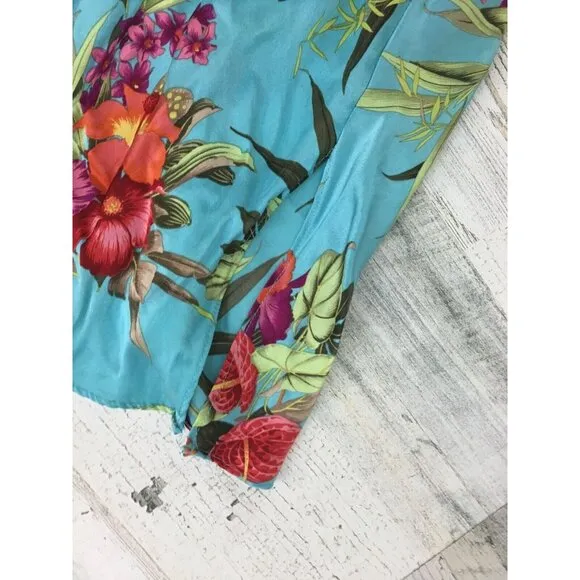 Vtg Victoria's Secret Silk Tropical Floral Slip Dress Nightgown Lingerie Sz M
