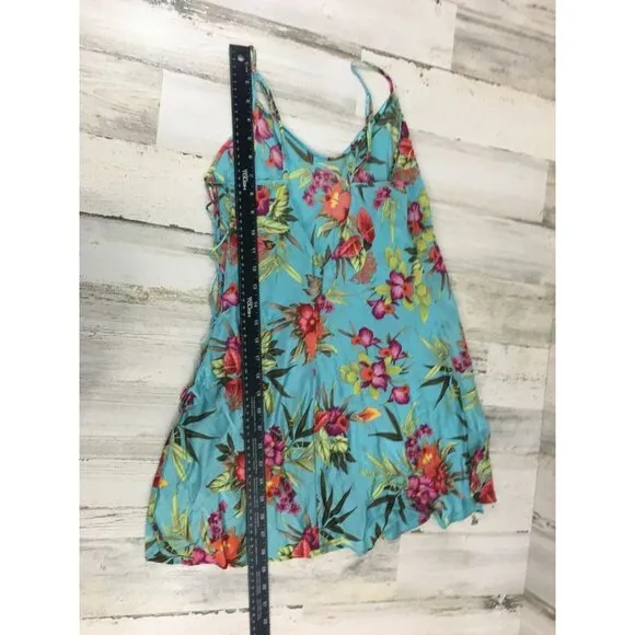 Vtg Victoria's Secret Silk Tropical Floral Slip Dress Nightgown Lingerie Sz M