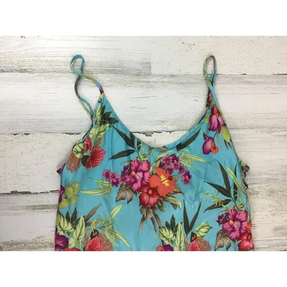 Vtg Victoria's Secret Silk Tropical Floral Slip Dress Nightgown Lingerie Sz M