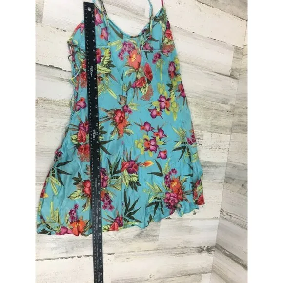 Vtg Victoria's Secret Silk Tropical Floral Slip Dress Nightgown Lingerie Sz M