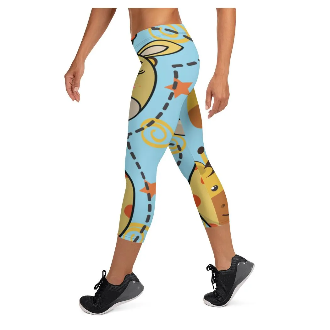 Wall of Giraffes Capris