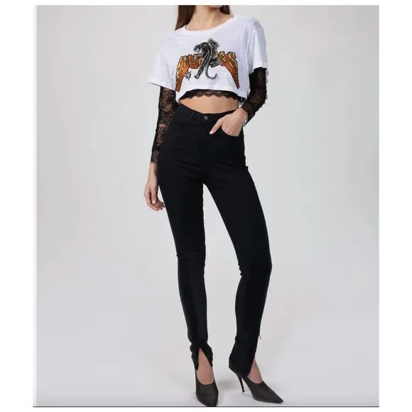 Weworewhat High Rise Skinny Leg Zip Jeans, Black‎ Size 26
