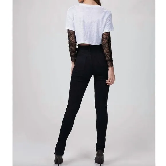 Weworewhat High Rise Skinny Leg Zip Jeans, Black‎ Size 26