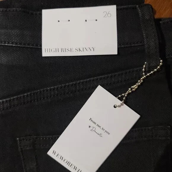 Weworewhat High Rise Skinny Leg Zip Jeans, Black‎ Size 26