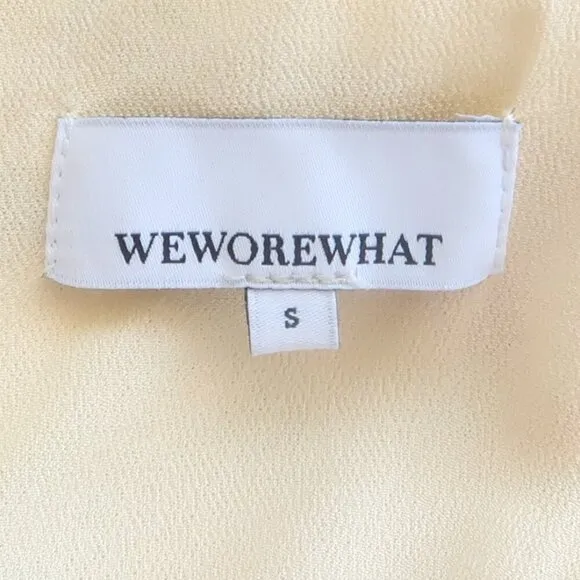 WeWoreWhat Ronnie Yellow Floral Spaghetti Strap Sleeveless Ruched Mini Dress S