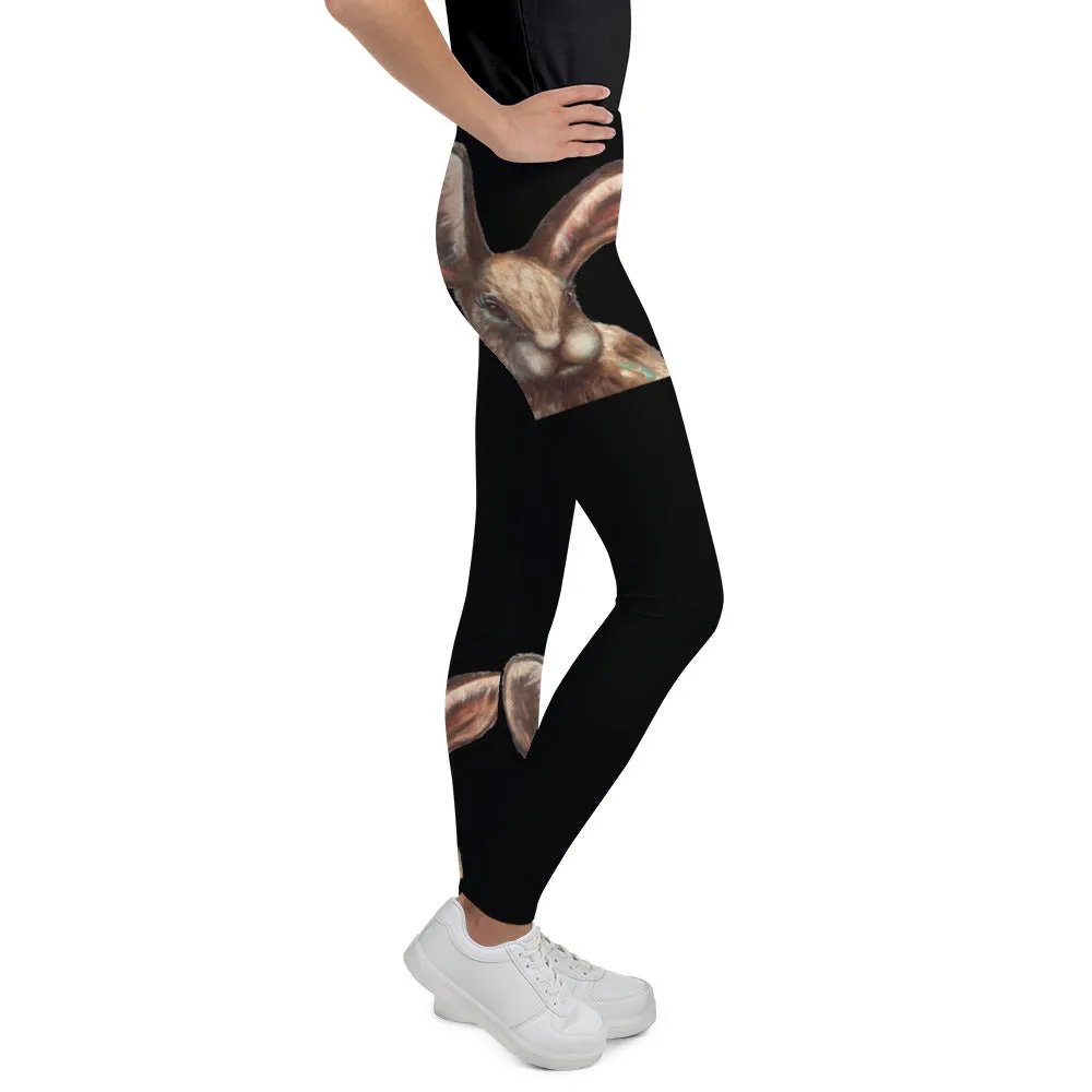 Whimsy Fit Black "Bunny" Girls Leggings